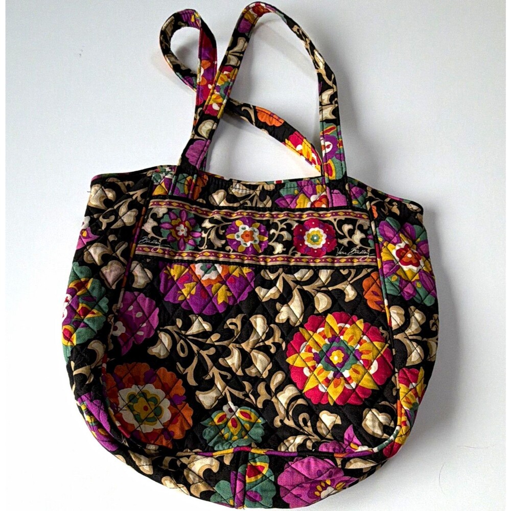 Vera Bradley Multicolor Floral Tote Bag Zip Closure Double Handles Inner Pockets